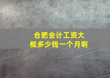 合肥会计工资大概多少钱一个月啊