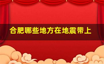 合肥哪些地方在地震带上