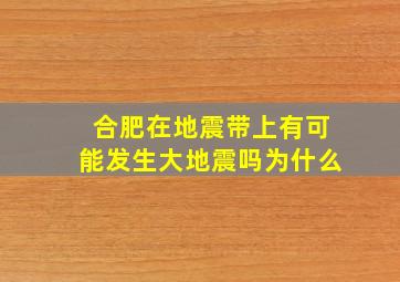 合肥在地震带上有可能发生大地震吗为什么