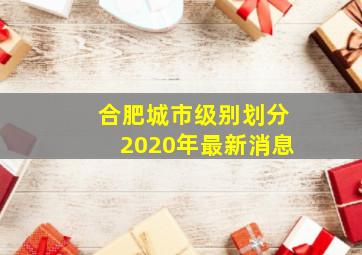 合肥城市级别划分2020年最新消息