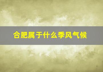 合肥属于什么季风气候