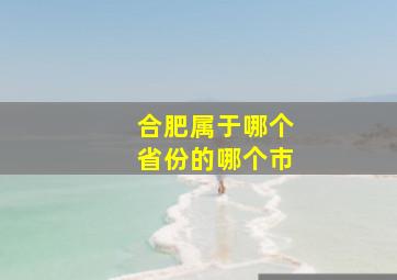 合肥属于哪个省份的哪个市