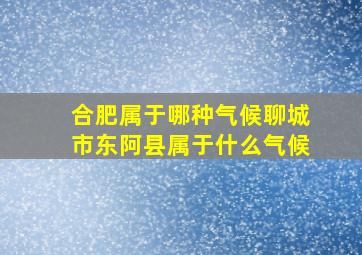 合肥属于哪种气候聊城市东阿县属于什么气候