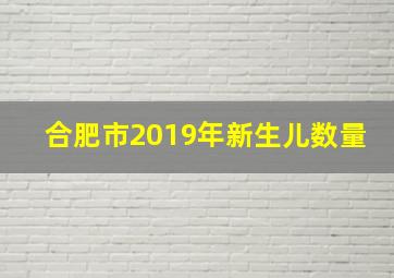 合肥市2019年新生儿数量