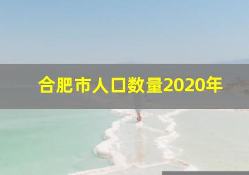 合肥市人口数量2020年