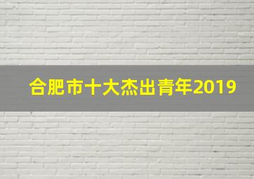 合肥市十大杰出青年2019