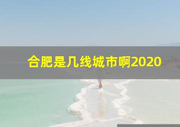 合肥是几线城市啊2020