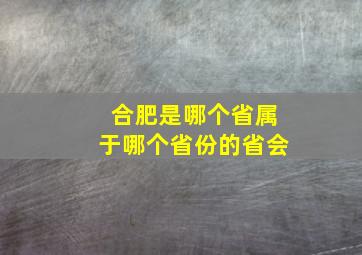 合肥是哪个省属于哪个省份的省会