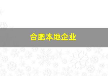 合肥本地企业