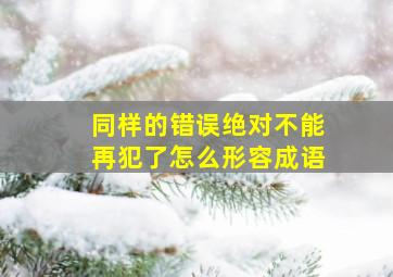 同样的错误绝对不能再犯了怎么形容成语