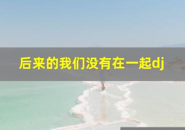 后来的我们没有在一起dj