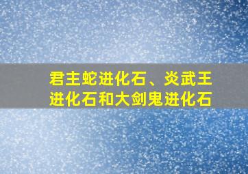 君主蛇进化石、炎武王进化石和大剑鬼进化石