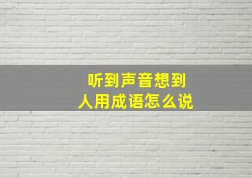 听到声音想到人用成语怎么说