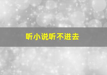 听小说听不进去