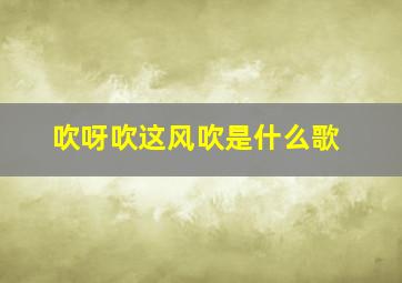 吹呀吹这风吹是什么歌