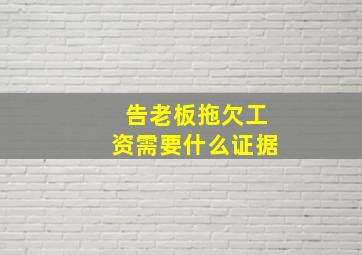 告老板拖欠工资需要什么证据