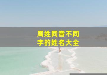 周姓同音不同字的姓名大全