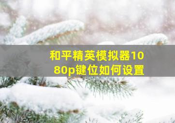 和平精英模拟器1080p键位如何设置