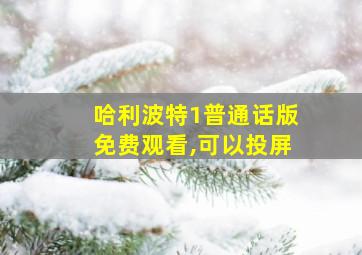 哈利波特1普通话版免费观看,可以投屏