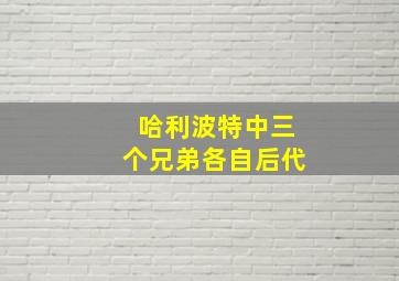 哈利波特中三个兄弟各自后代