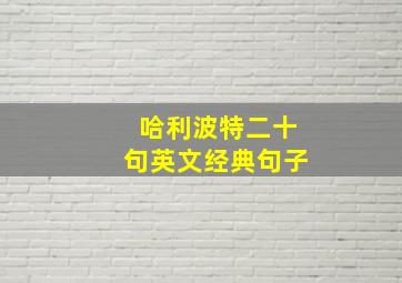 哈利波特二十句英文经典句子