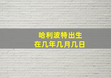 哈利波特出生在几年几月几日