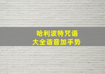 哈利波特咒语大全谐音加手势