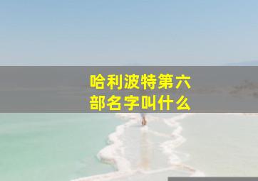 哈利波特第六部名字叫什么