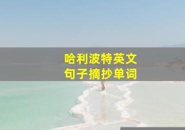 哈利波特英文句子摘抄单词