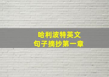 哈利波特英文句子摘抄第一章