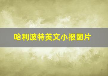 哈利波特英文小报图片