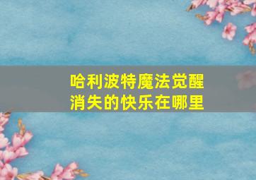 哈利波特魔法觉醒消失的快乐在哪里