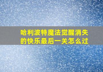 哈利波特魔法觉醒消失的快乐最后一关怎么过