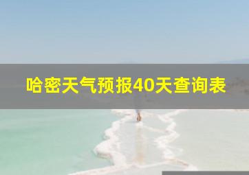 哈密天气预报40天查询表