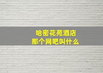 哈密花苑酒店那个网吧叫什么