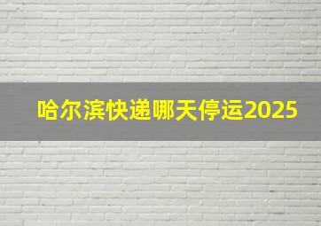 哈尔滨快递哪天停运2025