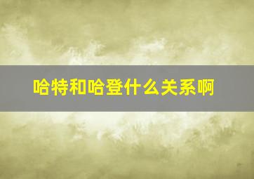 哈特和哈登什么关系啊