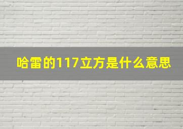 哈雷的117立方是什么意思