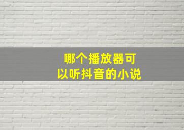 哪个播放器可以听抖音的小说