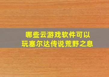 哪些云游戏软件可以玩塞尔达传说荒野之息