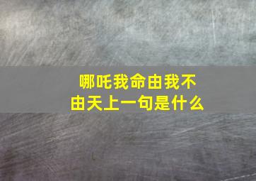 哪吒我命由我不由天上一句是什么