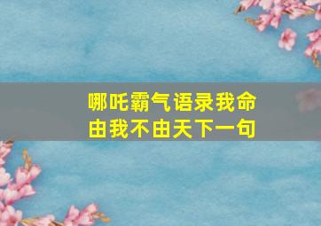 哪吒霸气语录我命由我不由天下一句