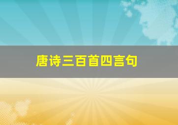 唐诗三百首四言句