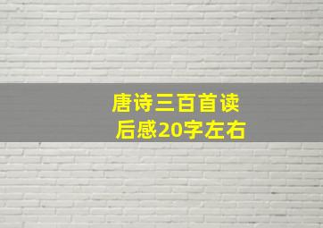 唐诗三百首读后感20字左右