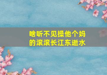 啥听不见操他个妈的滚滚长江东逝水