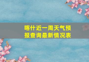 喀什近一周天气预报查询最新情况表