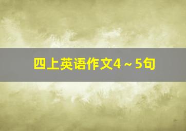 四上英语作文4～5句