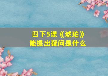 四下5课《琥珀》能提出疑问是什么