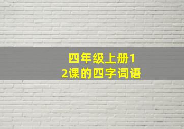 四年级上册12课的四字词语