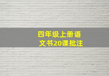 四年级上册语文书20课批注